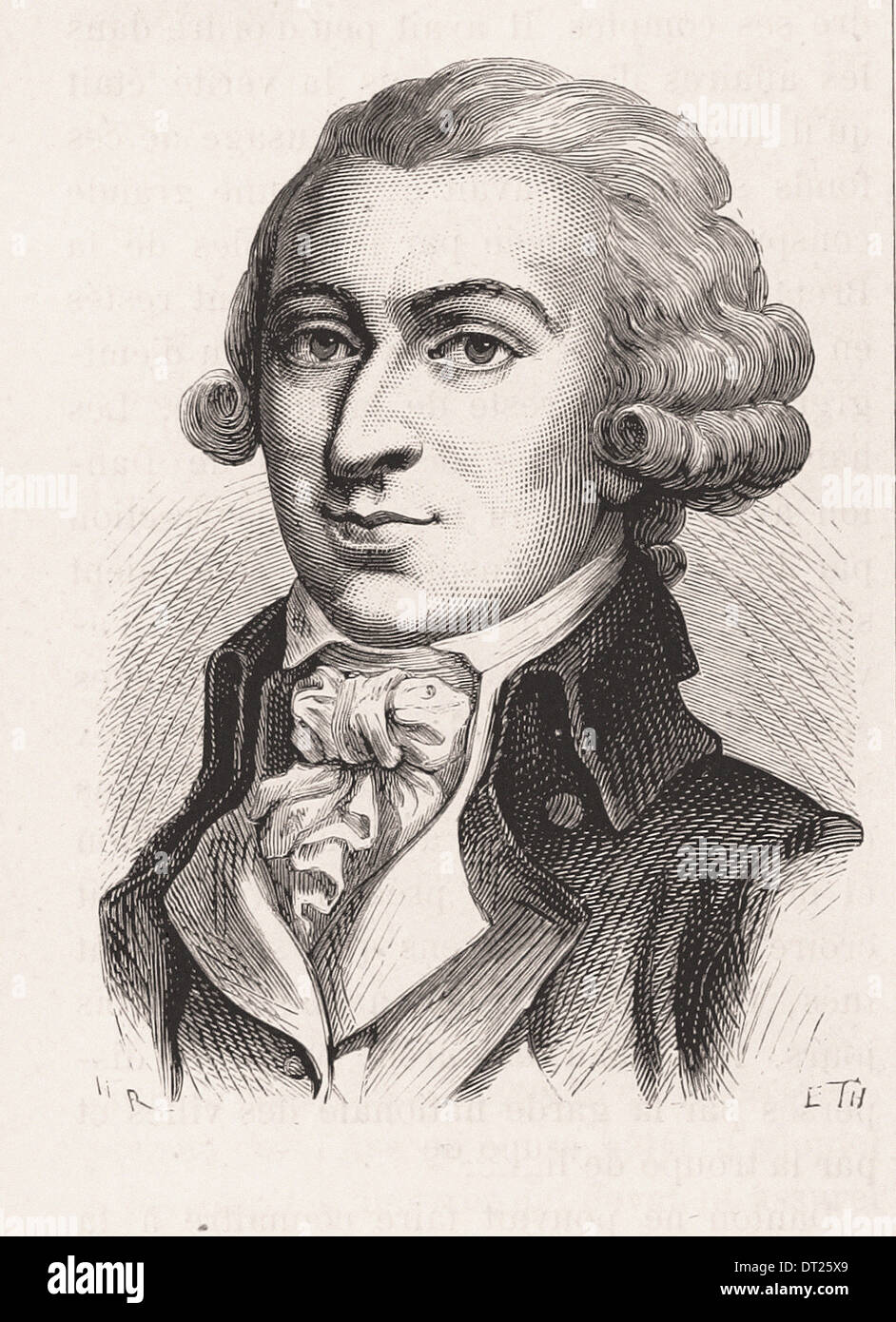 Portrait of Buzot - French engraving XIX th century Stock Photo