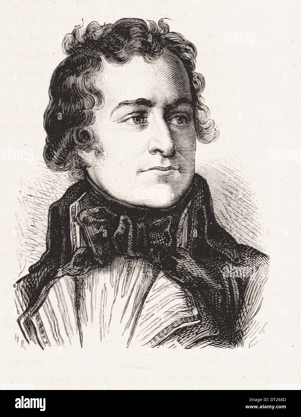 Portrait of Valazé - French engraving XIX th century Stock Photo