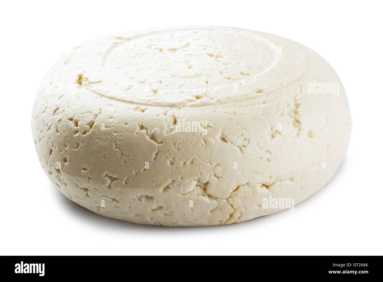 sheep cheese isolated on white. Clipping path included Stock Photo