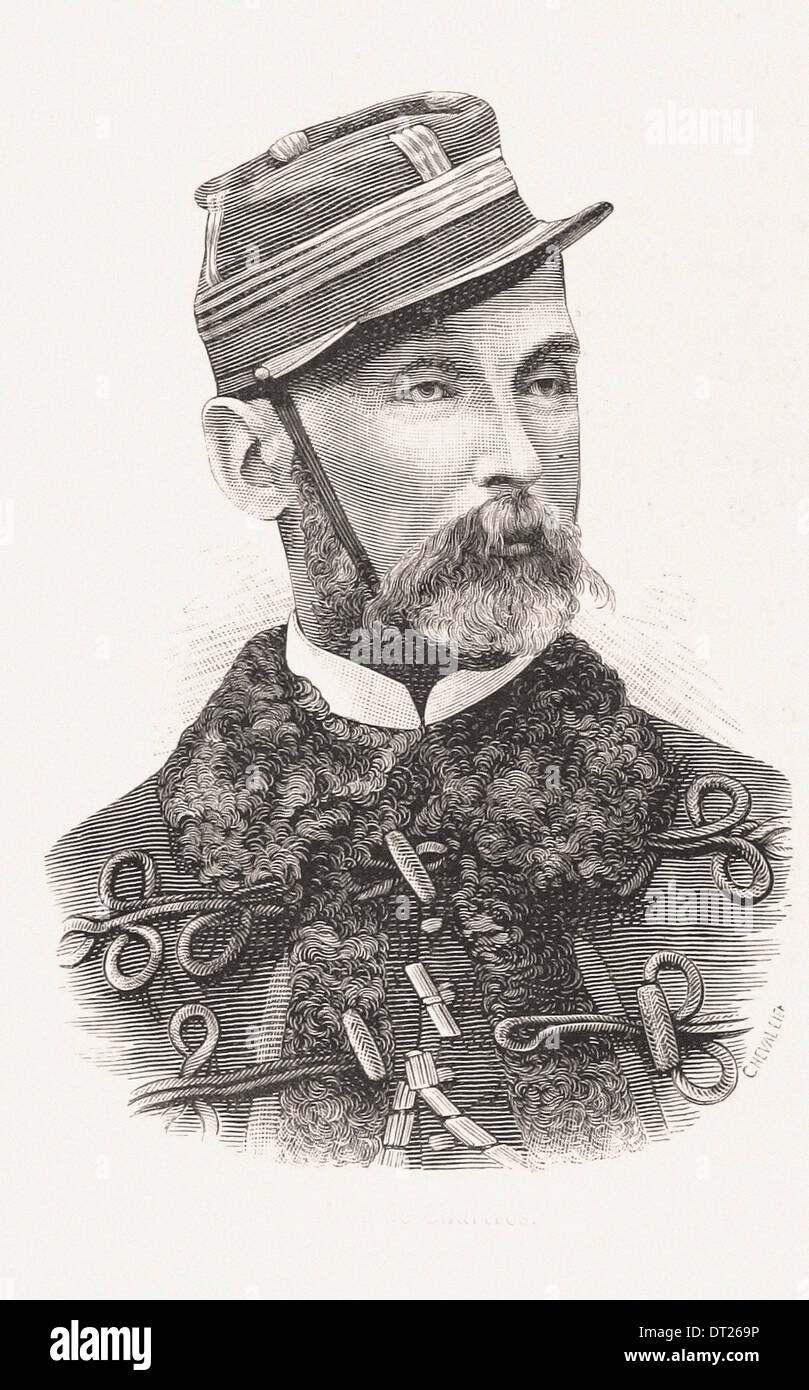 Portrait of Duc de Chartres - French engraving XIX th century Stock Photo