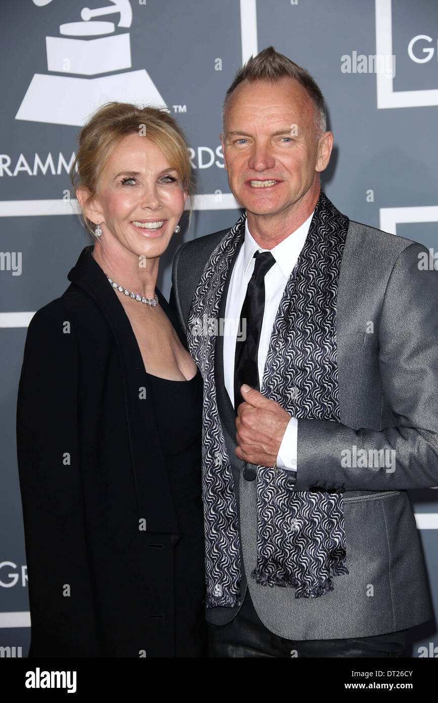 Trudie Styler, Sting at the 55th Annual GRAMMY Awards, Staples Center, Los Angeles, CA 02-10-13 Stock Photo