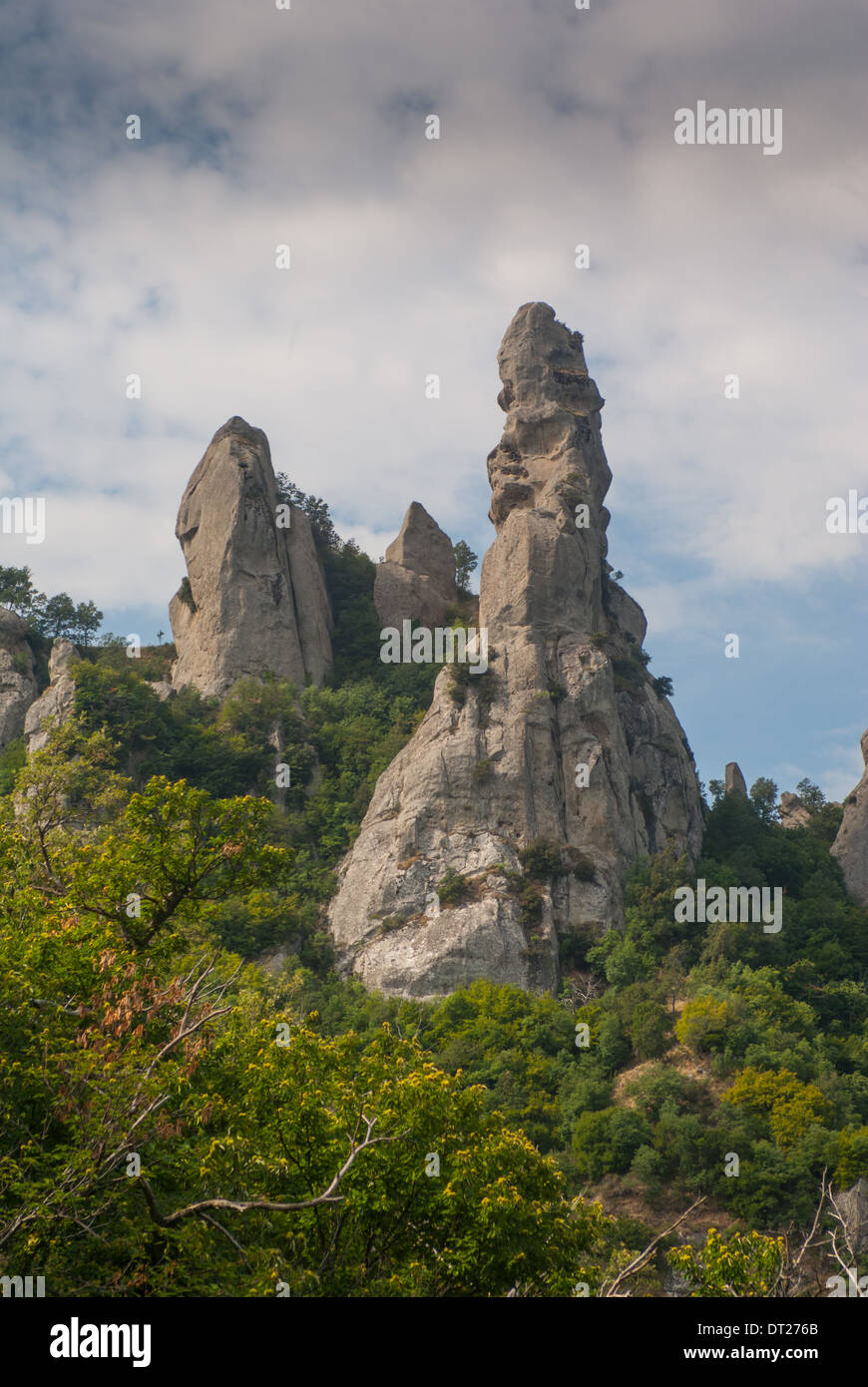 'Devils fingers' rock formation  Dolomites Basilicata italy  mountains Stock Photo