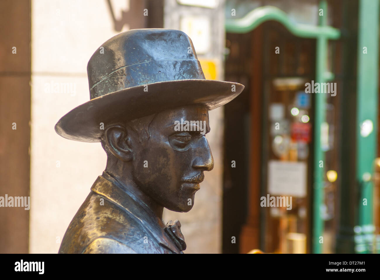 statue of poet Fernando Pessoa  lisbon Stock Photo
