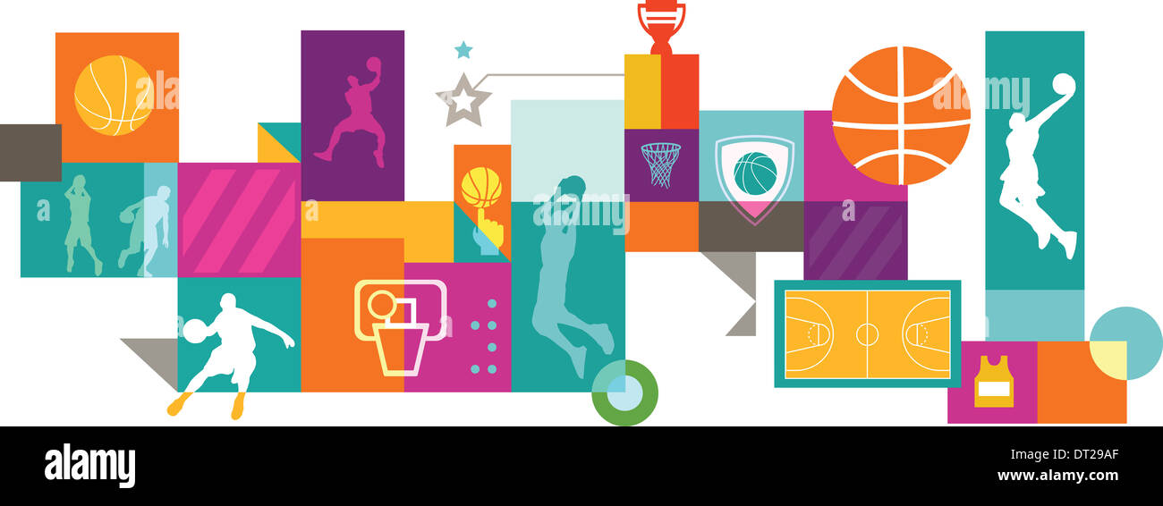 Illustrative collage representing basketball game Stock Photo Alamy