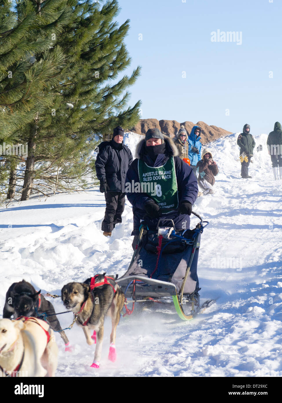 Rita Wehseler of Tofte, MN sets off on her tendog class sled race on