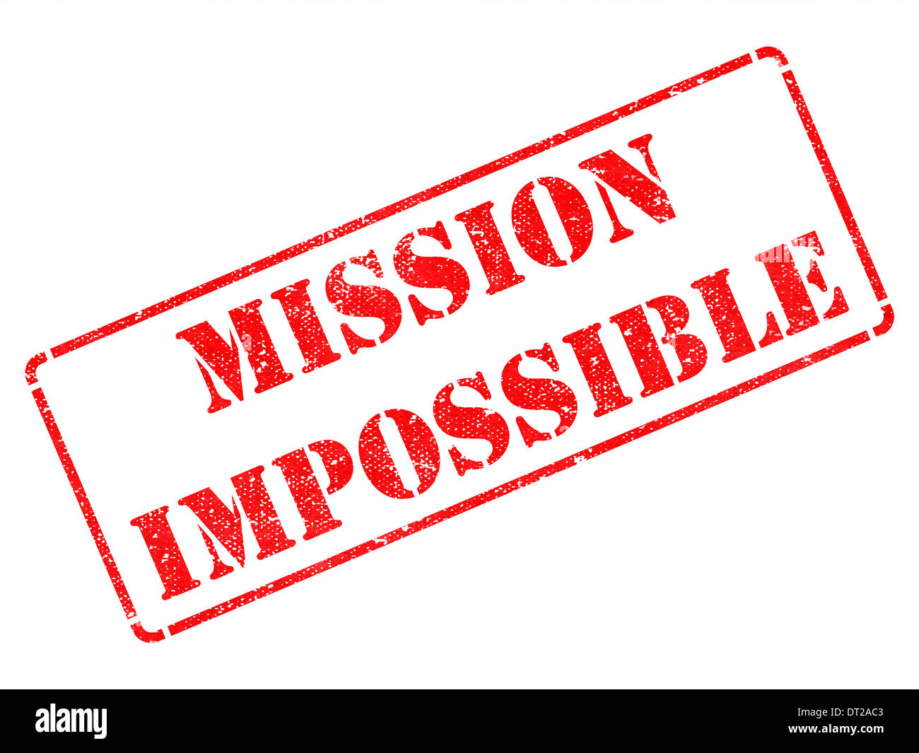 Mission Impossible -  Red Rubber Stamp. Stock Photo