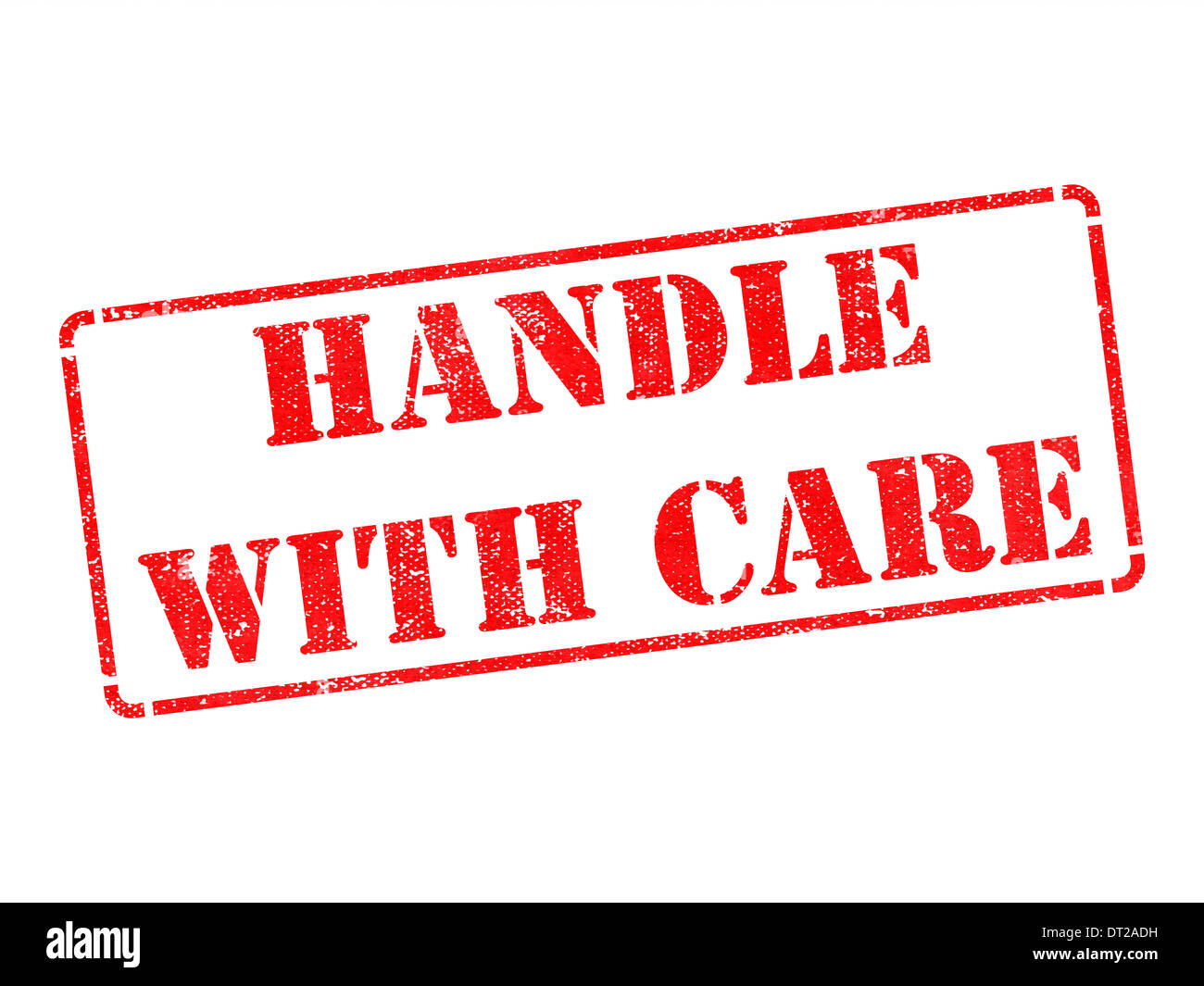 Handle with Care - Red Rubber Stamp Stock Photo - Alamy