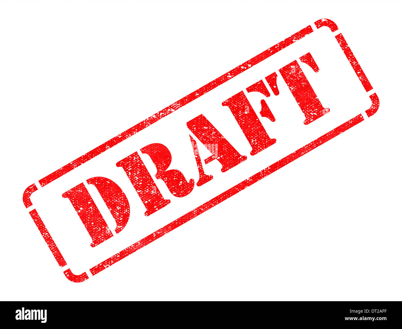 Draft inscription on Red Rubber Stamp Stock Photo - Alamy