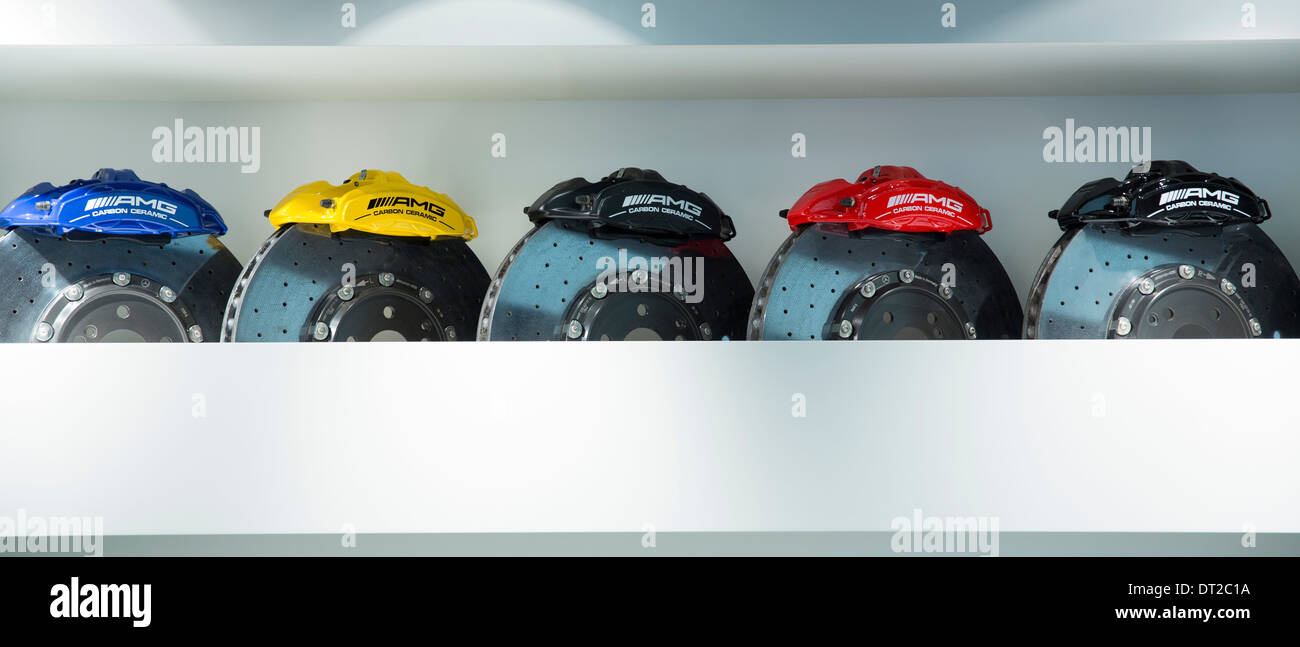 Carbon ceramic brakes range on display at MercedesAMG Performance