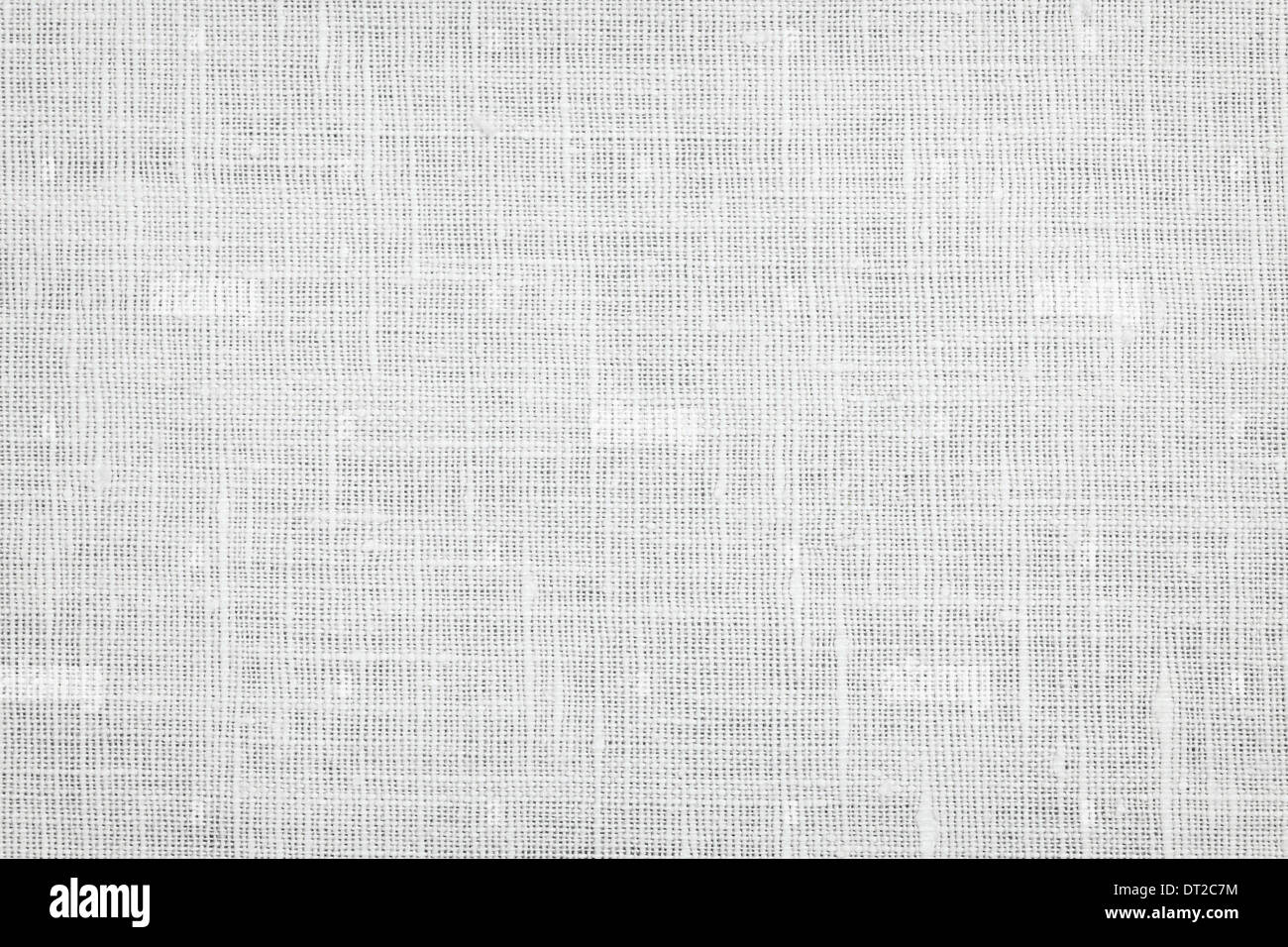 White linen woven fabric background or texture Stock Photo