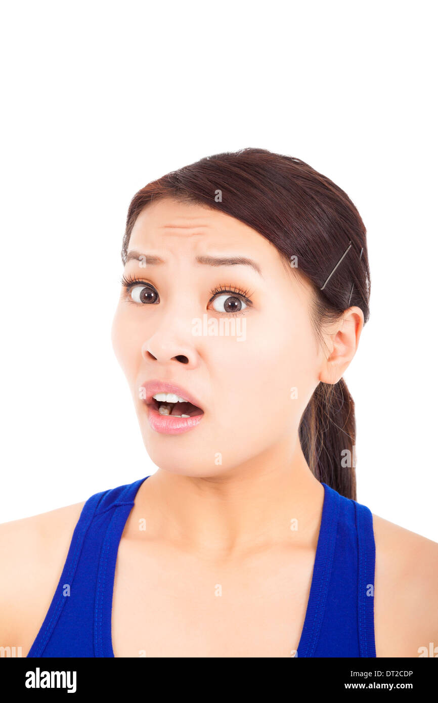 Pretty asian woman funny facial expression Stock Photo - Alamy