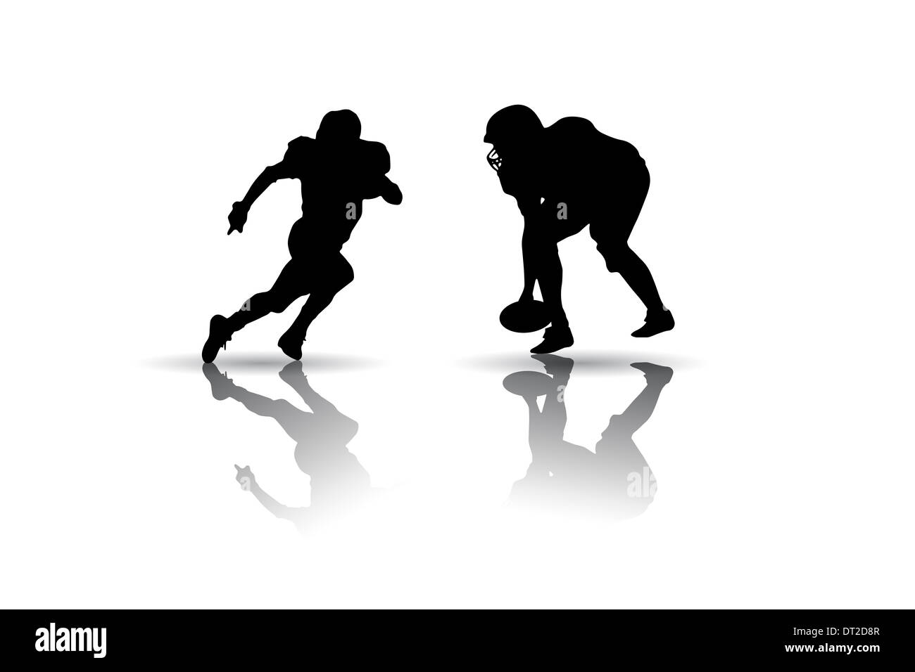 Vector of some American football players silhouettes Stock Photo - Alamy