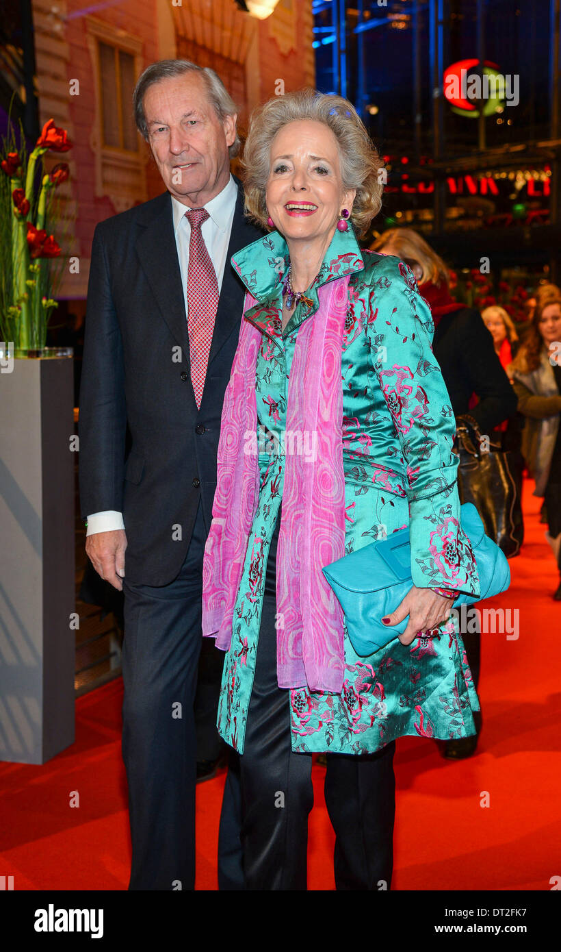 Isa Graefin von Hardenberg Mann Andreas Graf von Hardenberg arrives at the premiere of The Grand Budapest Hotel during the 64th annual Berlin International Film Festival aka Berlinale at Berlinalepalast in Berlin, Germany, on 06 February 2014 Stock Photo
