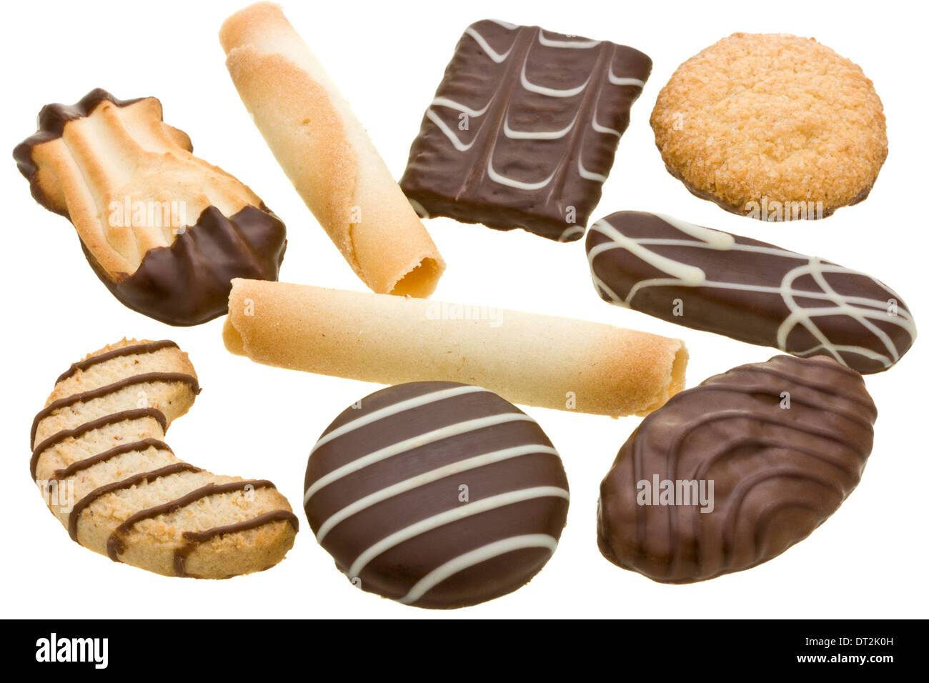 Cookies assorted biscuit isolated on a white Stock Photo