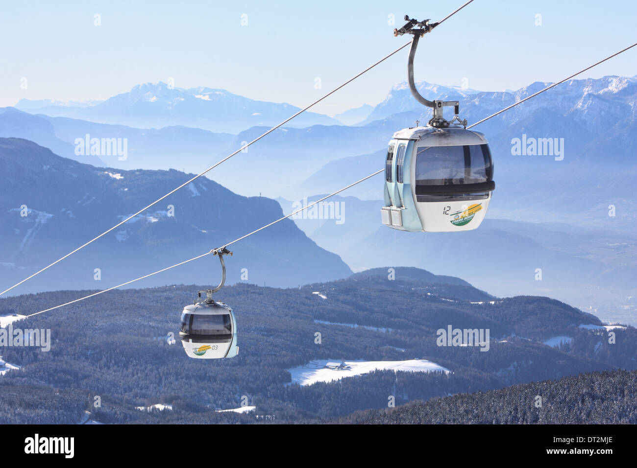 Cable car at Rittner Horn / Corno del Renon, Dolomite Alps Stock Photo