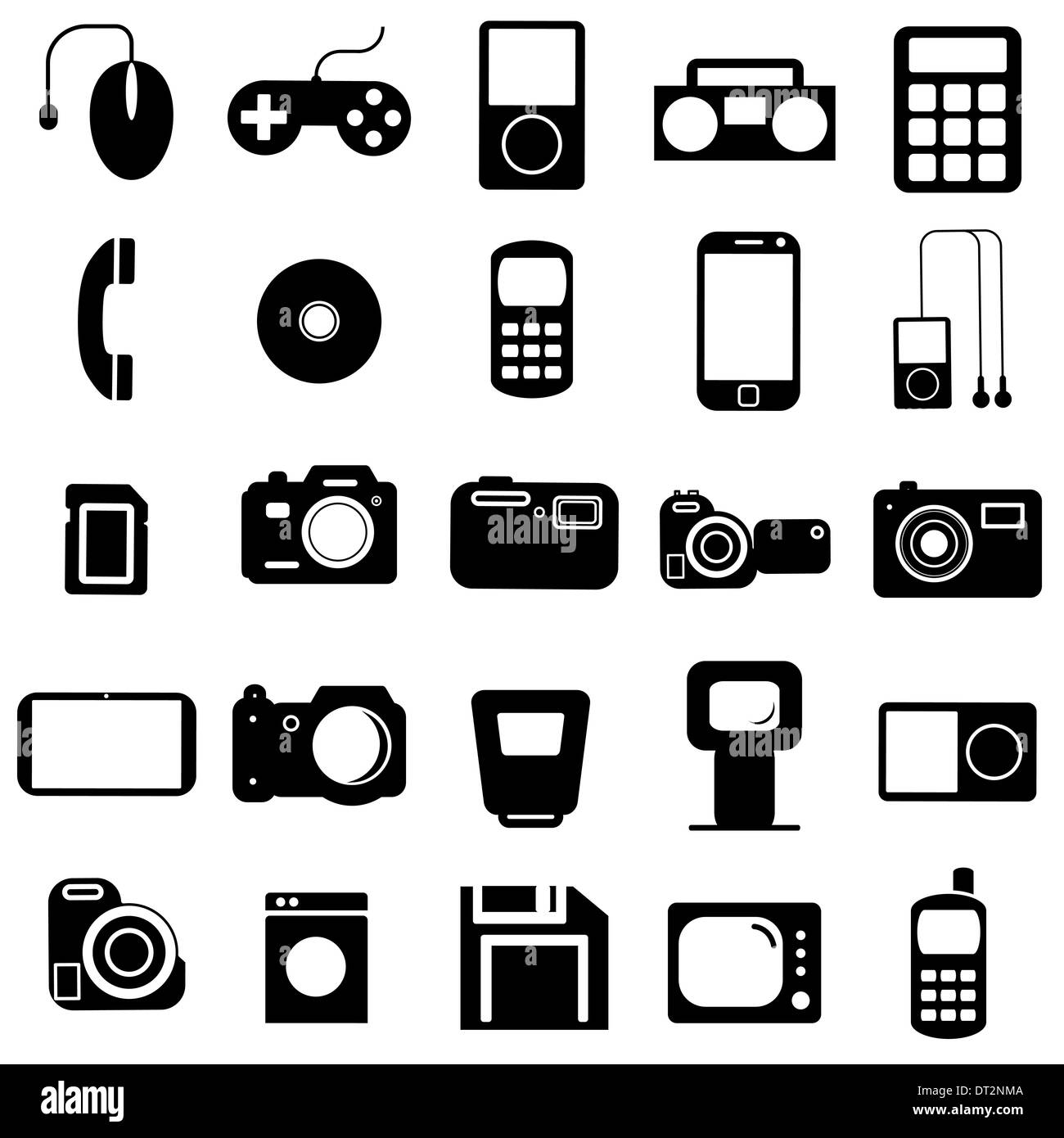 Collection flat icons. Multimedia symbols. Stock Photo