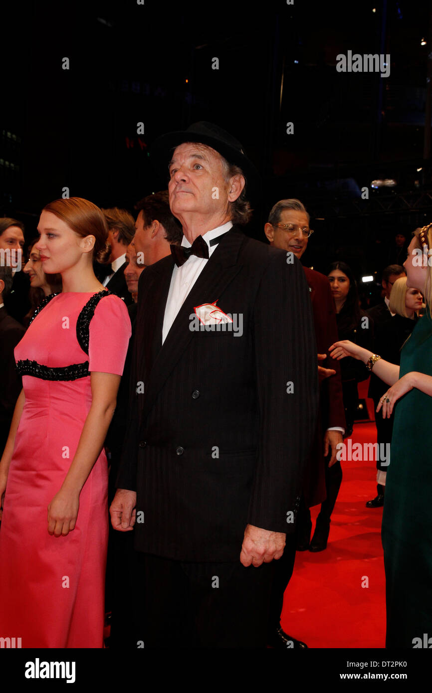 Lea Seydoux and Bill Murray attending the 'The Grand Budapest Hotel' premiere at the 64th Berlin International Film Festival / Berlinale 2014 on February 6, 2014 in Berlin, Germany. Stock Photo