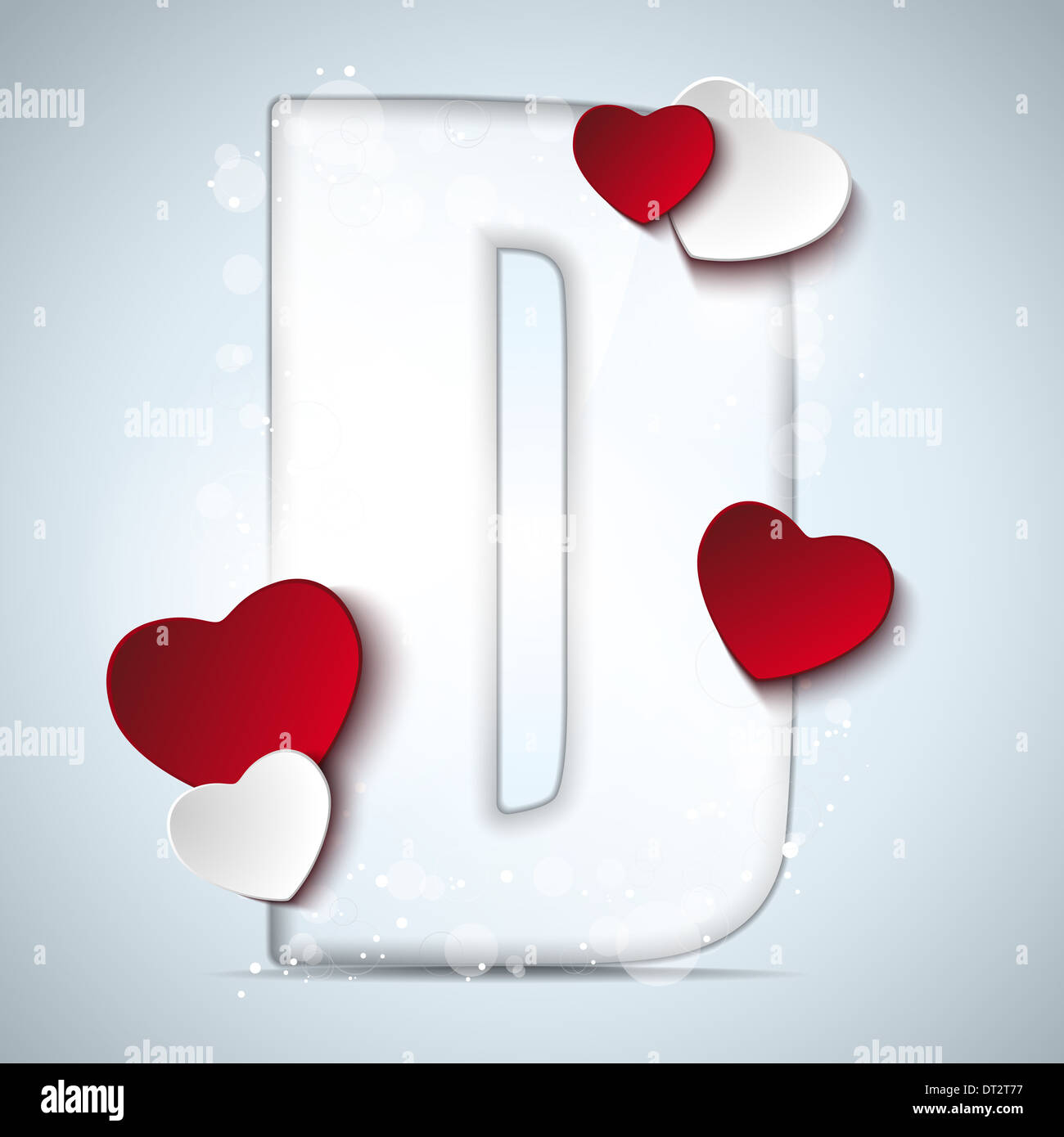 Vector - Alphabet Letters With Red Heart Valentine Day Stock Photo - Alamy