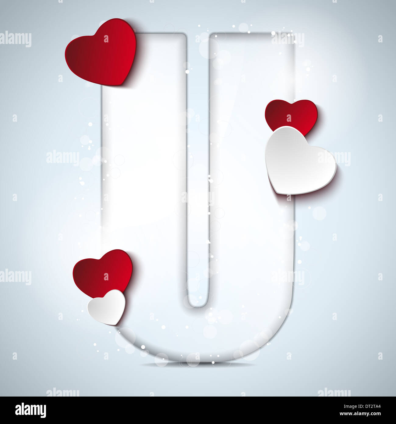 Vector - Alphabet Letters With Red Heart Valentine Day Stock Photo - Alamy