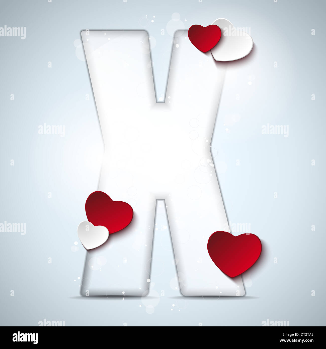 Vector - Alphabet Letters With Red Heart Valentine Day Stock Photo - Alamy