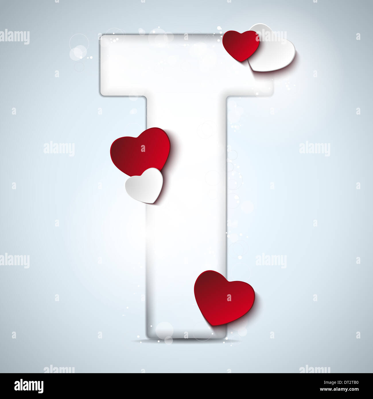 Vector - Alphabet Letters With Red Heart Valentine Day Stock Photo - Alamy