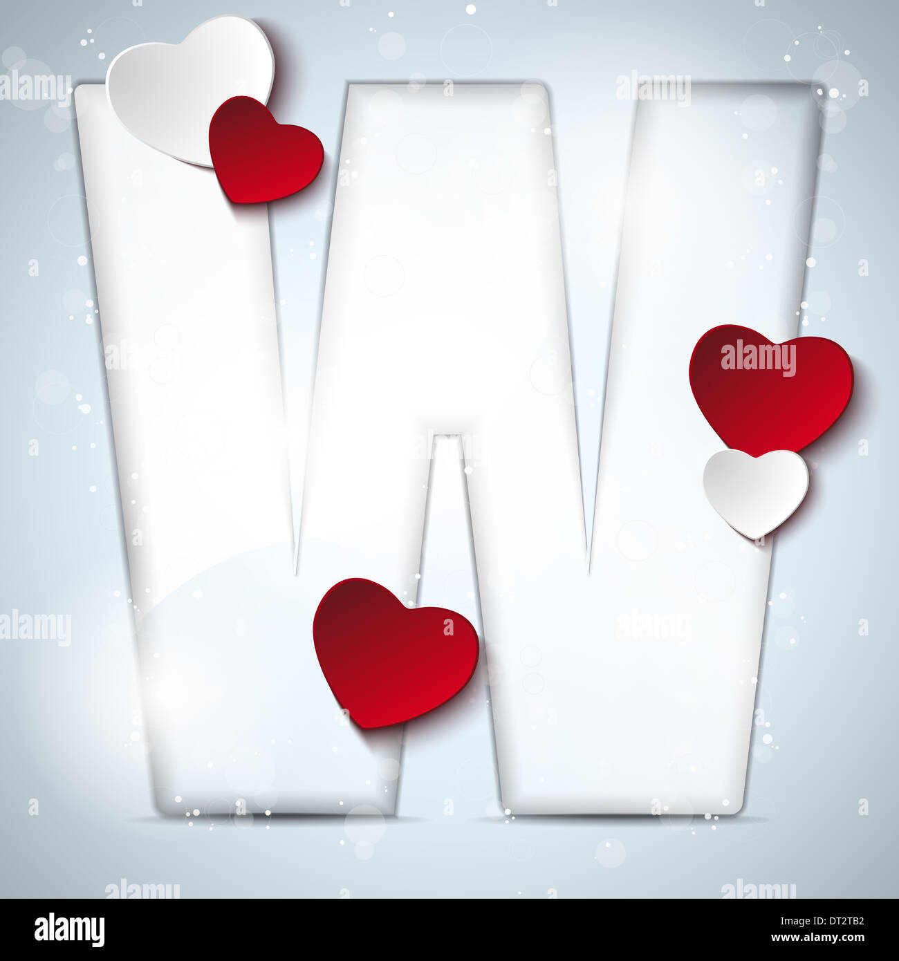 Vector - Alphabet Letters With Red Heart Valentine Day Stock Photo - Alamy