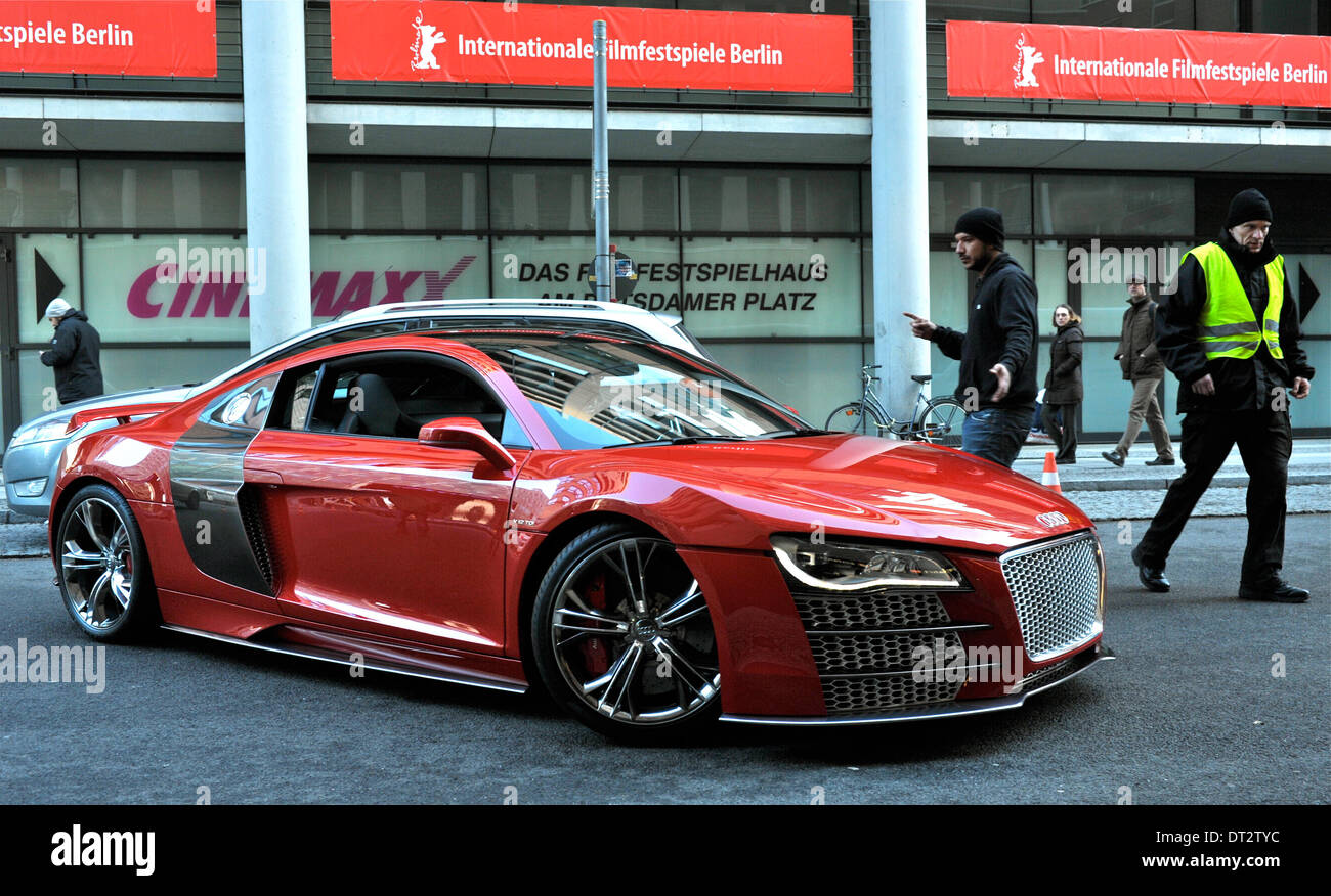 Berlin, Germany. 05th Feb, 2013. An Audi 'R8 Le Mans TDI V12' is pictured  near the Berlinale Palace in Berlin, Germany, 05 February 2013. The  custom-built car was used in the film '