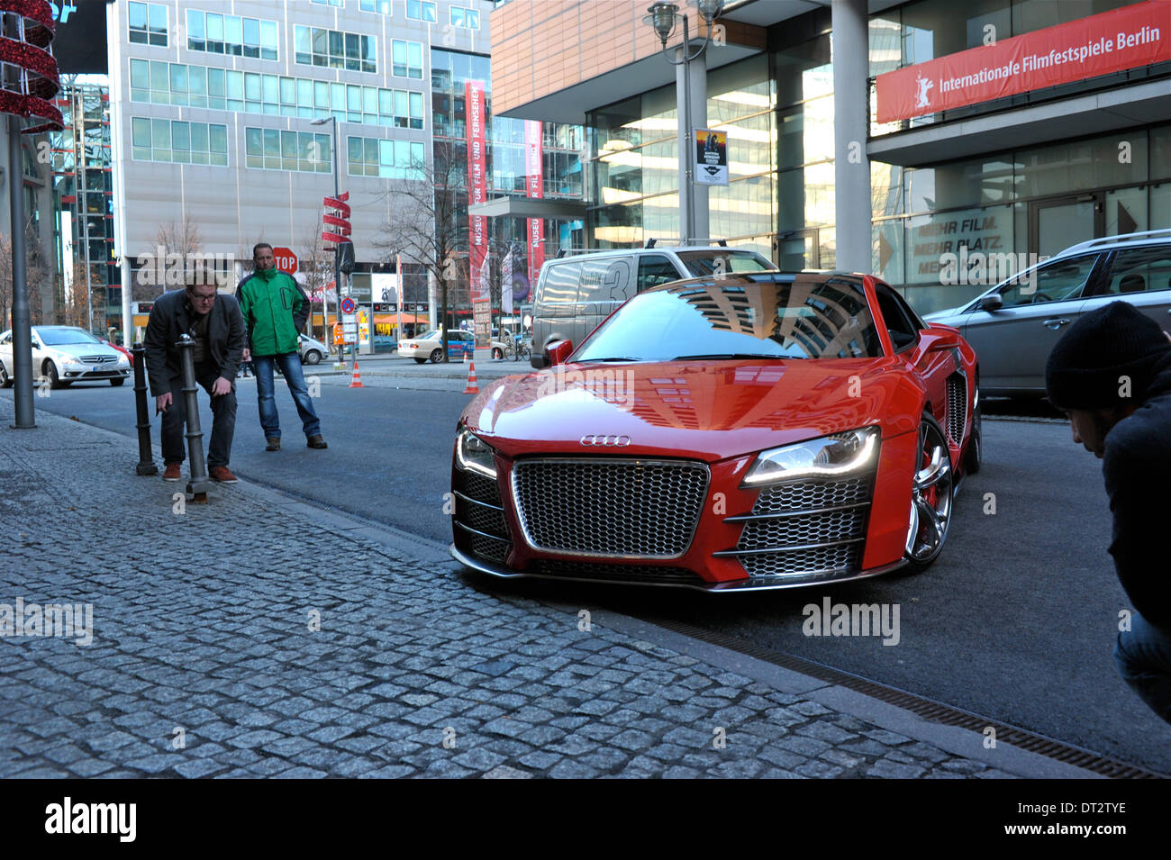 Berlin, Germany. 05th Feb, 2013. An Audi 'R8 Le Mans TDI V12' is pictured near the Berlinale Palace in Berlin, Germany, 05 February 2013. The custom-built car was used in the film 'I Robot' with Will Smith. Photo: Roland Popp/dpa/Alamy Live News Stock Photo