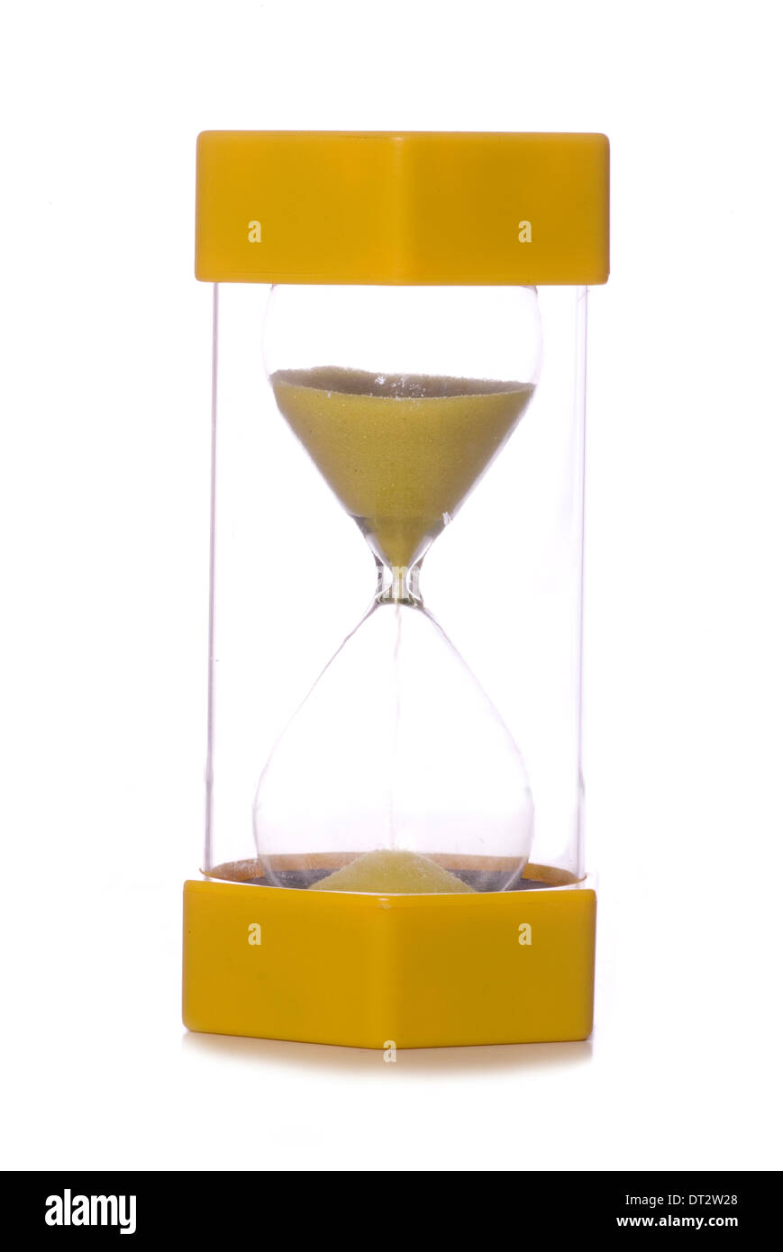 yellow sand timer studio cutout Stock Photo Alamy