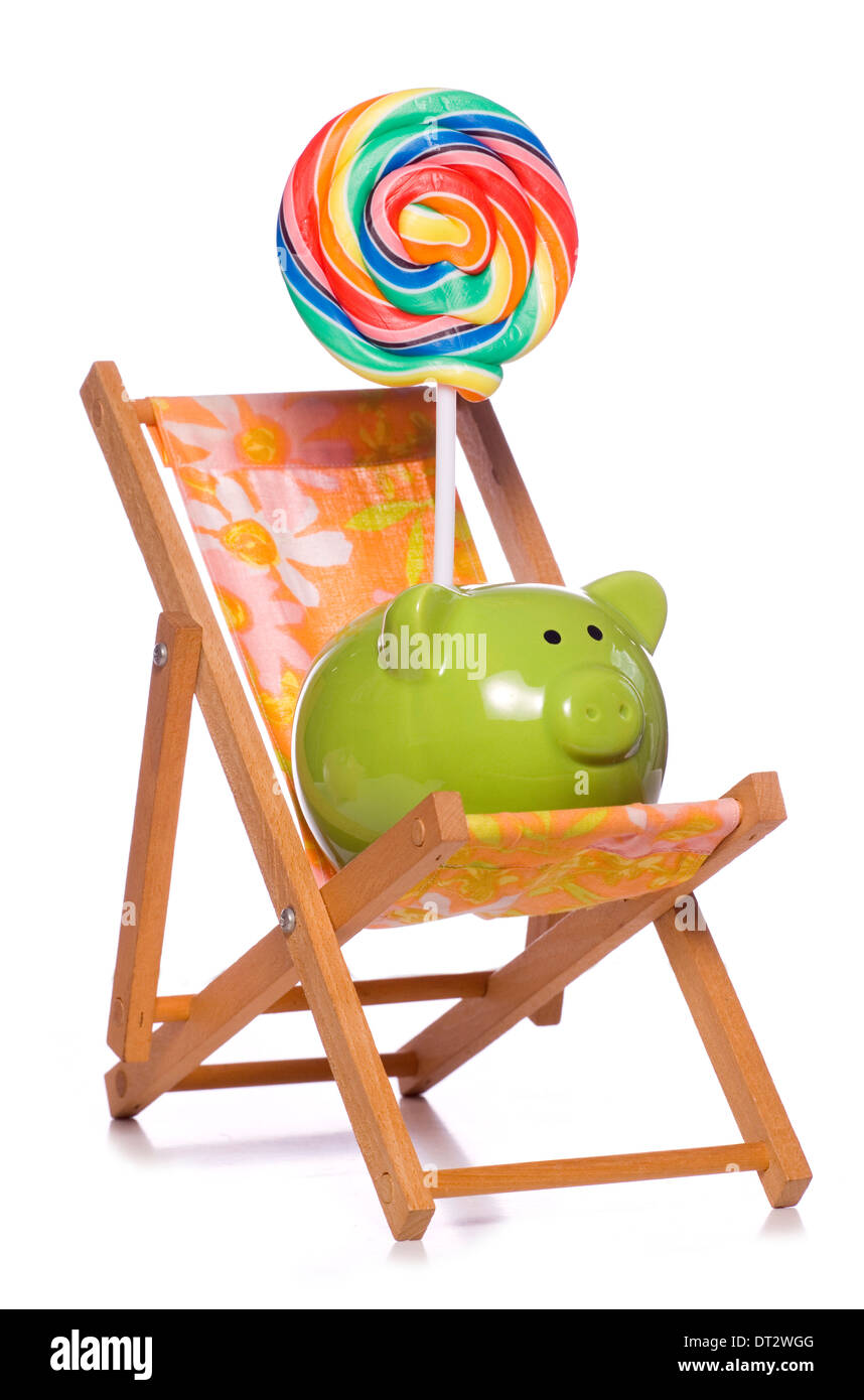 saving for a holiday piggy bank cutout Stock Photo