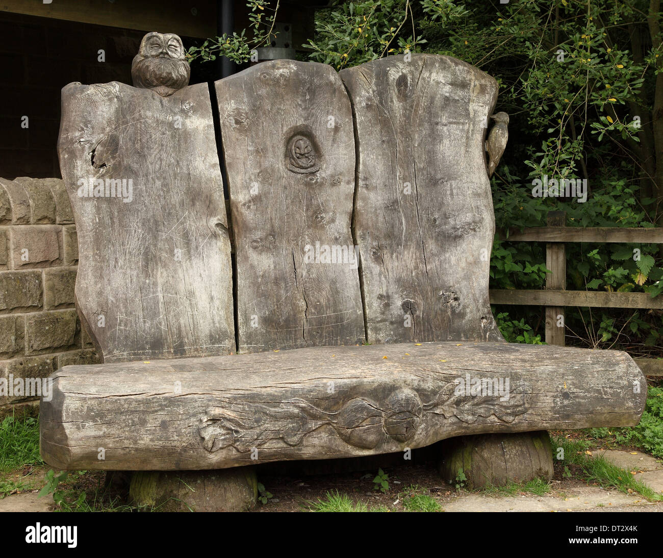 Wooden carved bench hires stock photography and images Alamy