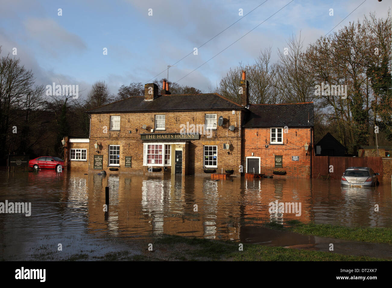 River Lea overflows at Horns Mill in Hertford Stock Photo Alamy