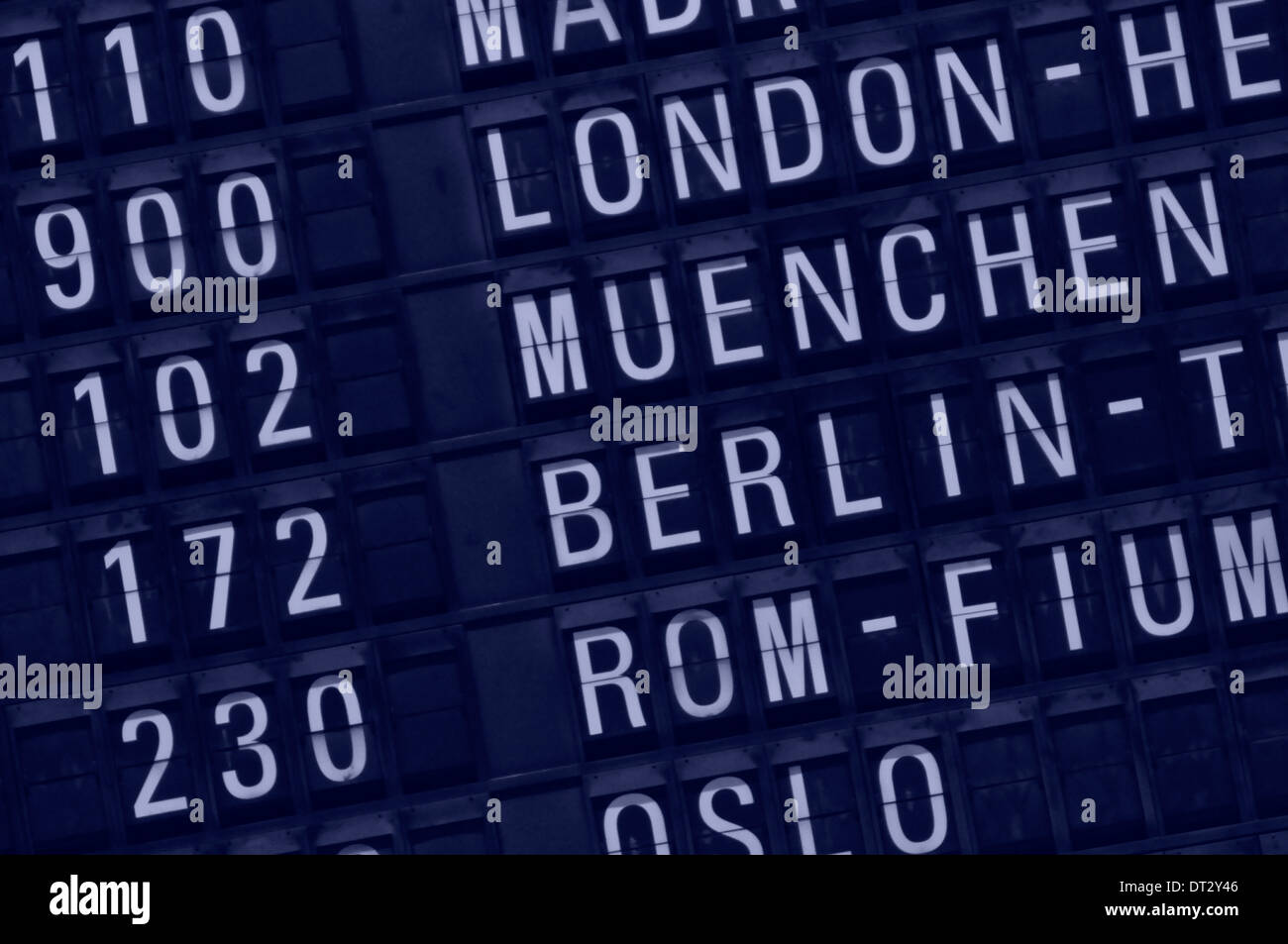 DEU, Deutschland, Frankfurt-Flughafen, Abflugzeiten auf Anzeigetafel. Editorial use only. Stock Photo