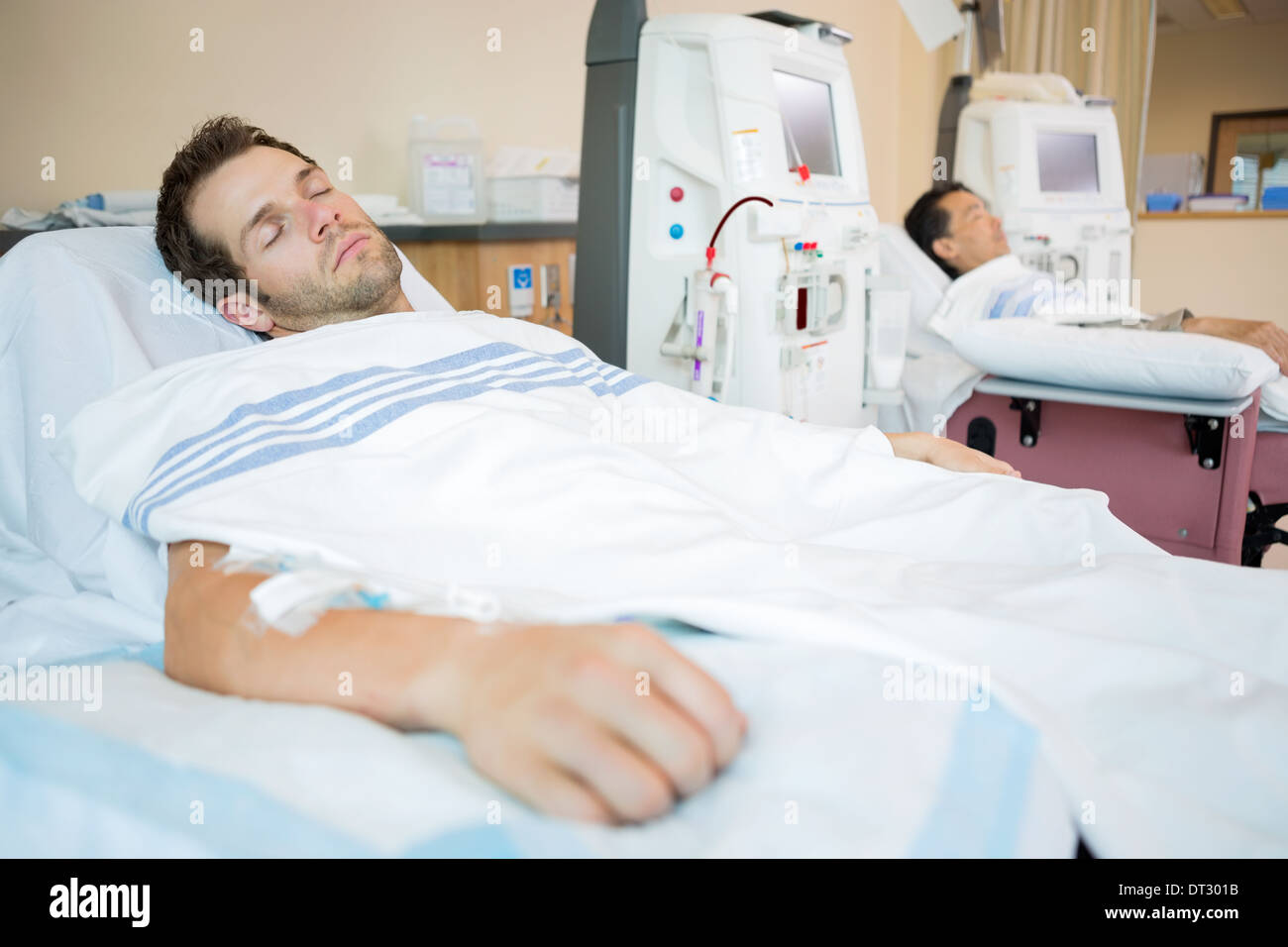 Patients Sleeping While Receiving Renal Dialysis Stock Photo Alamy