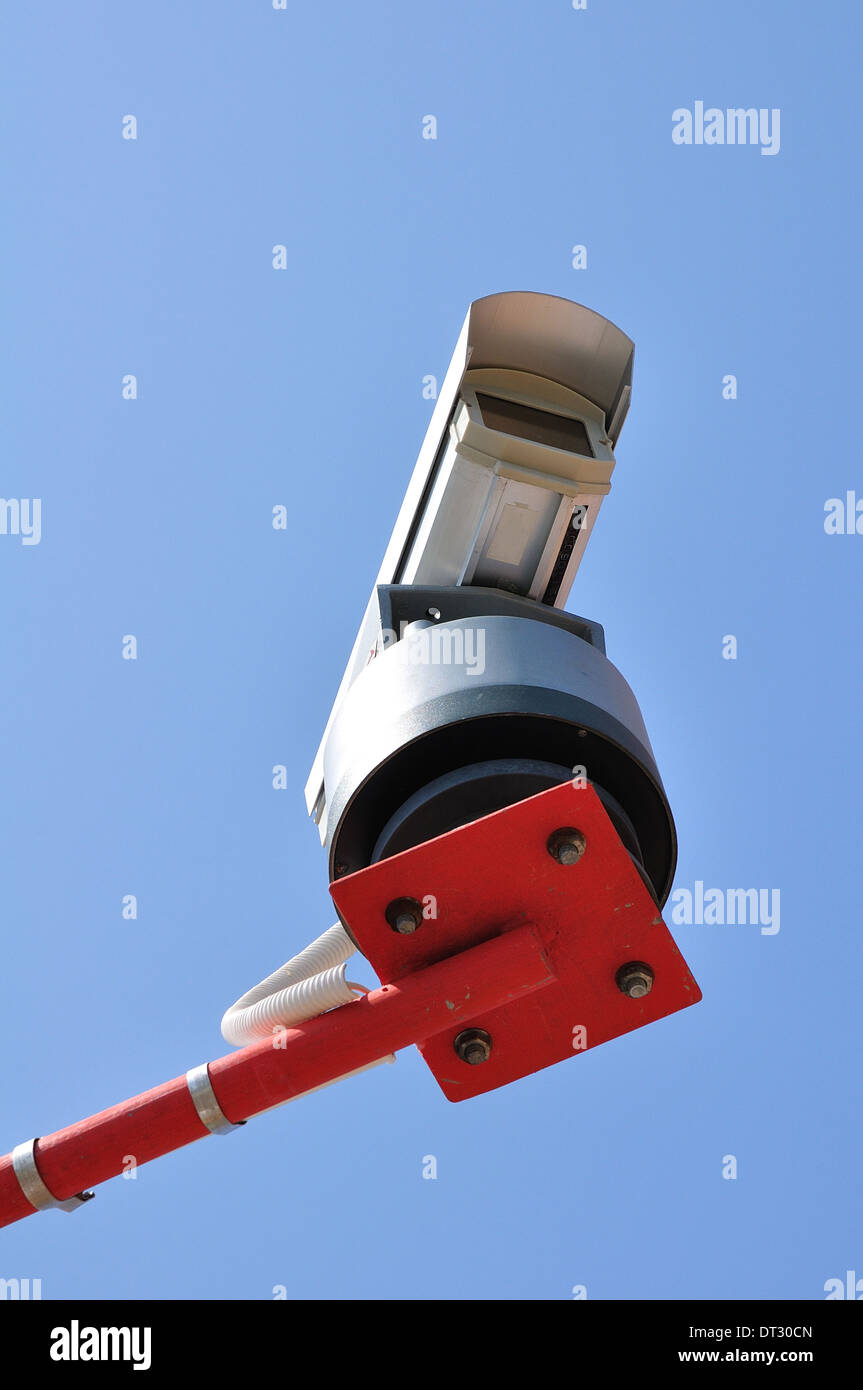 Surveillance Camera mounted on a post Stock Photo Alamy