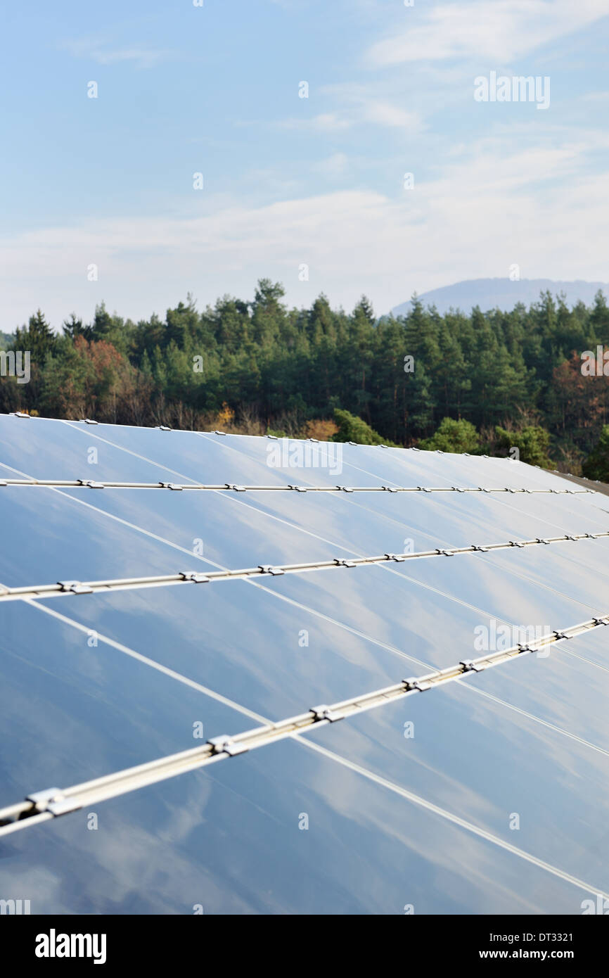 solar panel renewable energy field Stock Photo - Alamy