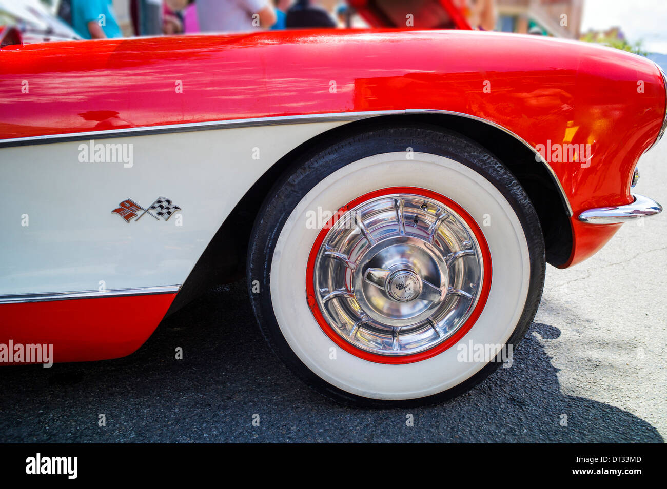 1957 Chevrolet Corvette Stingray, Angel of Shavano Car Show, fund raiser for Chaffee County Search & Rescue South, Salida, CO Stock Photo