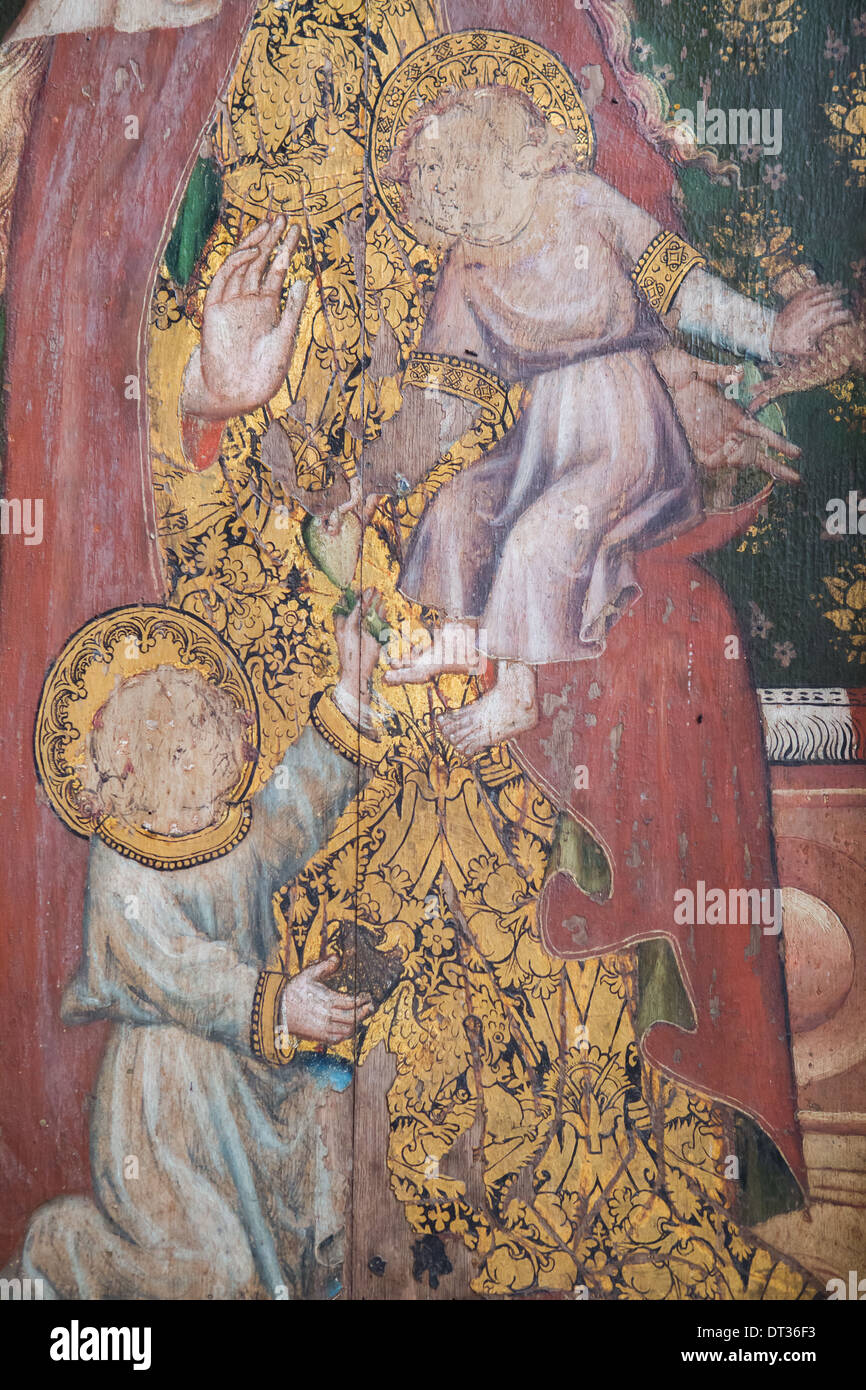 St Mary Salome. Medieval rood screen inside Ranworth Church, Norfolk Broads, UK Stock Photo