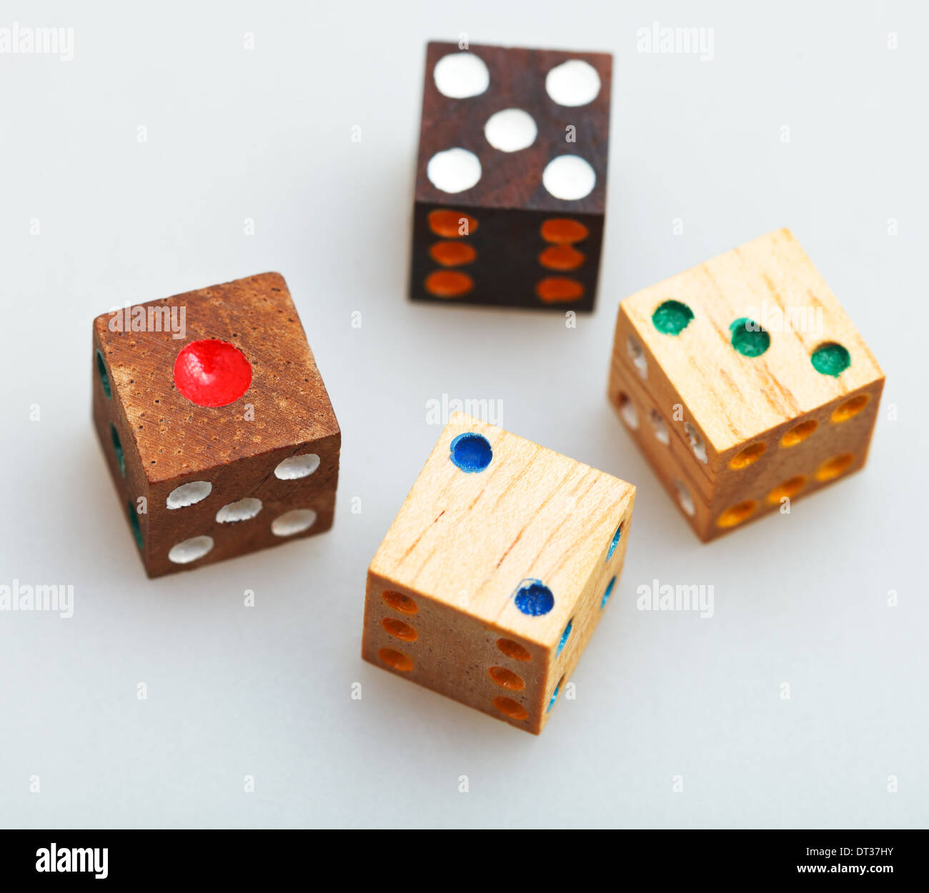 Dice number on wood table hi-res stock photography and images - Alamy