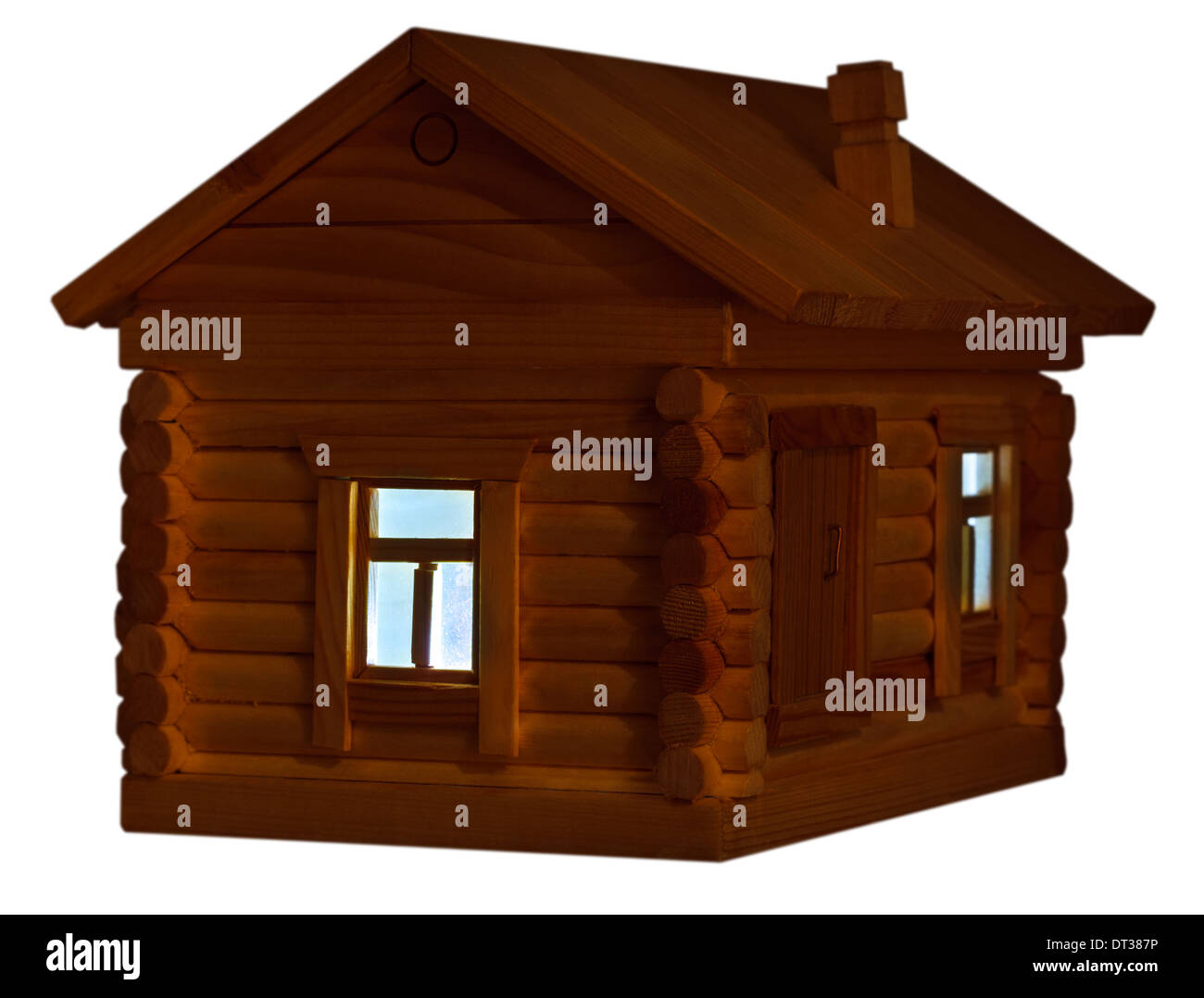 Log Cabin Exterior Night Stock Photos Log Cabin Exterior Night