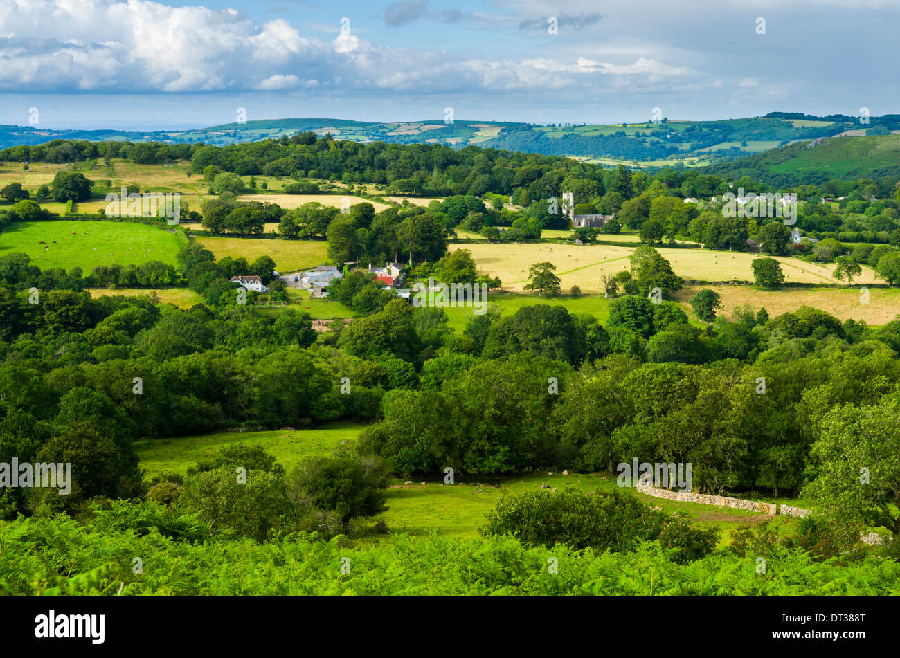 The village of Manaton in Dartmoor National Park, Devon, England Stock