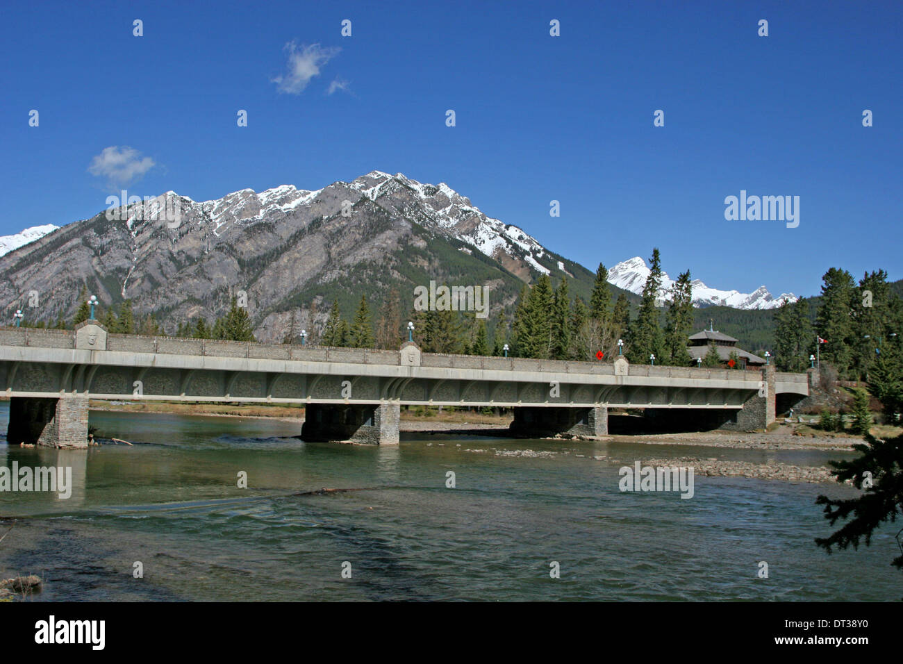 Bow River Falls and Bow Bridge in Banff National Park,Canadian Rocky