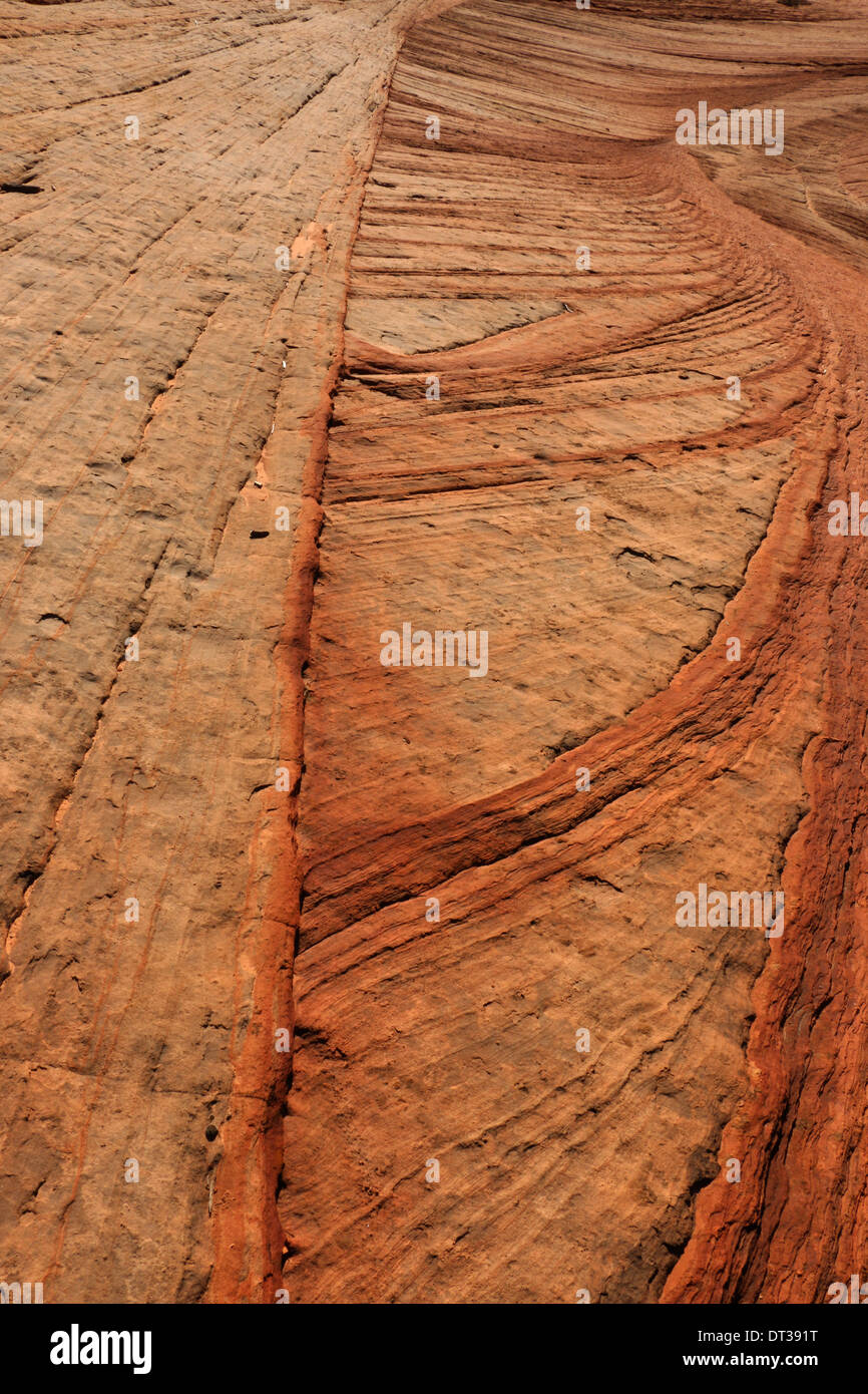 stripped layered sandstone rock, southern Utah Stock Photo
