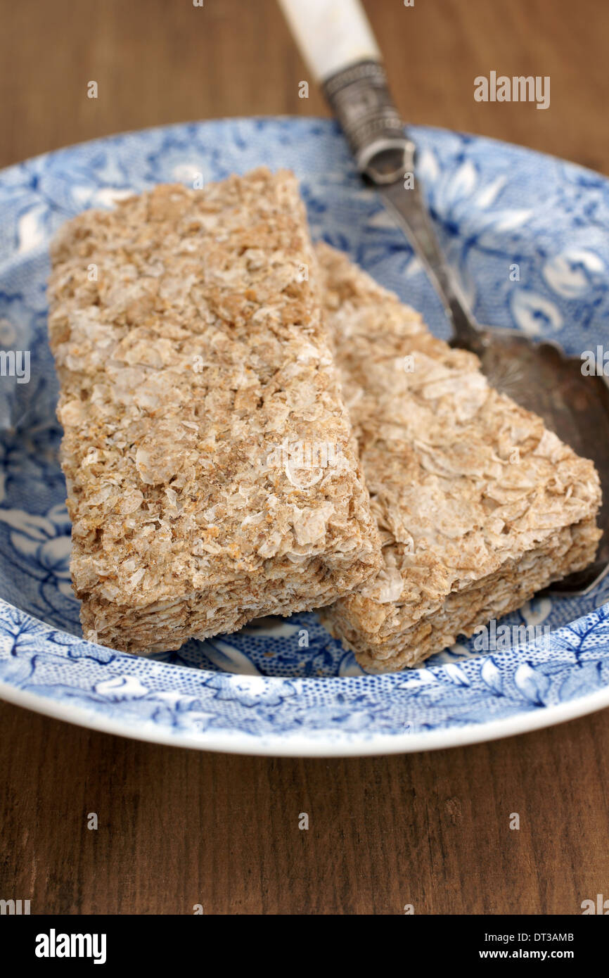 Wheat biscuits breakfast cereal Stock Photo Alamy