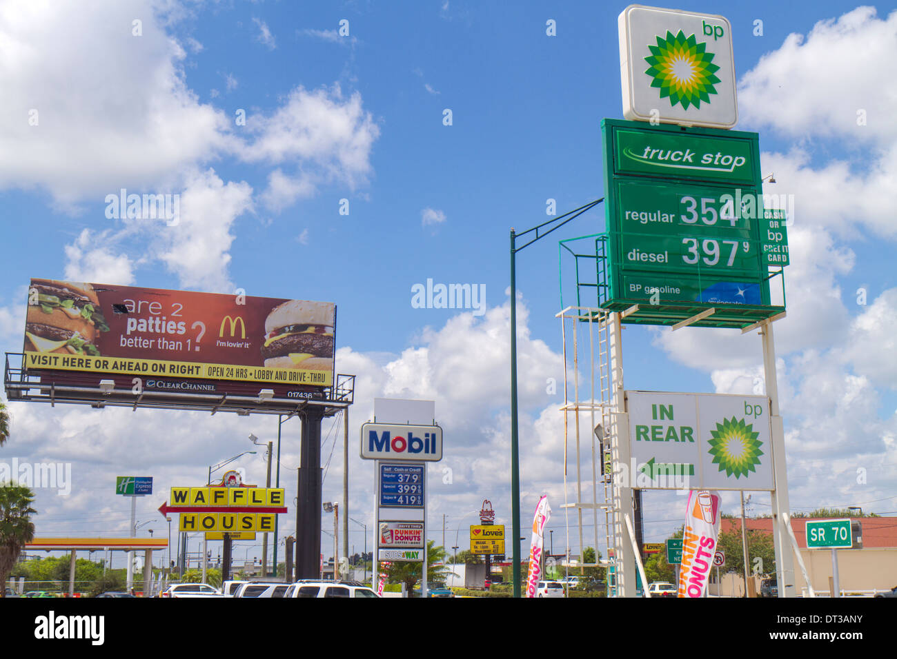 Florida, FL, South, Fort Pierce, SR70, businesses, district, signs Stock Photo Alamy