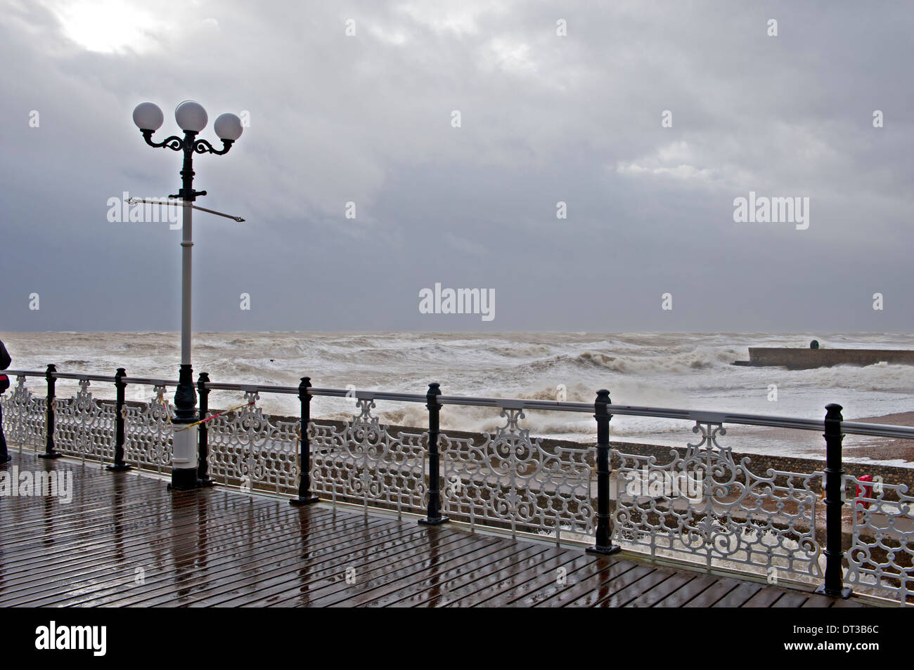 High seas as seen from Brighton Pier during the storms that swept through southern Britain in January and February 2014 Stock Photo