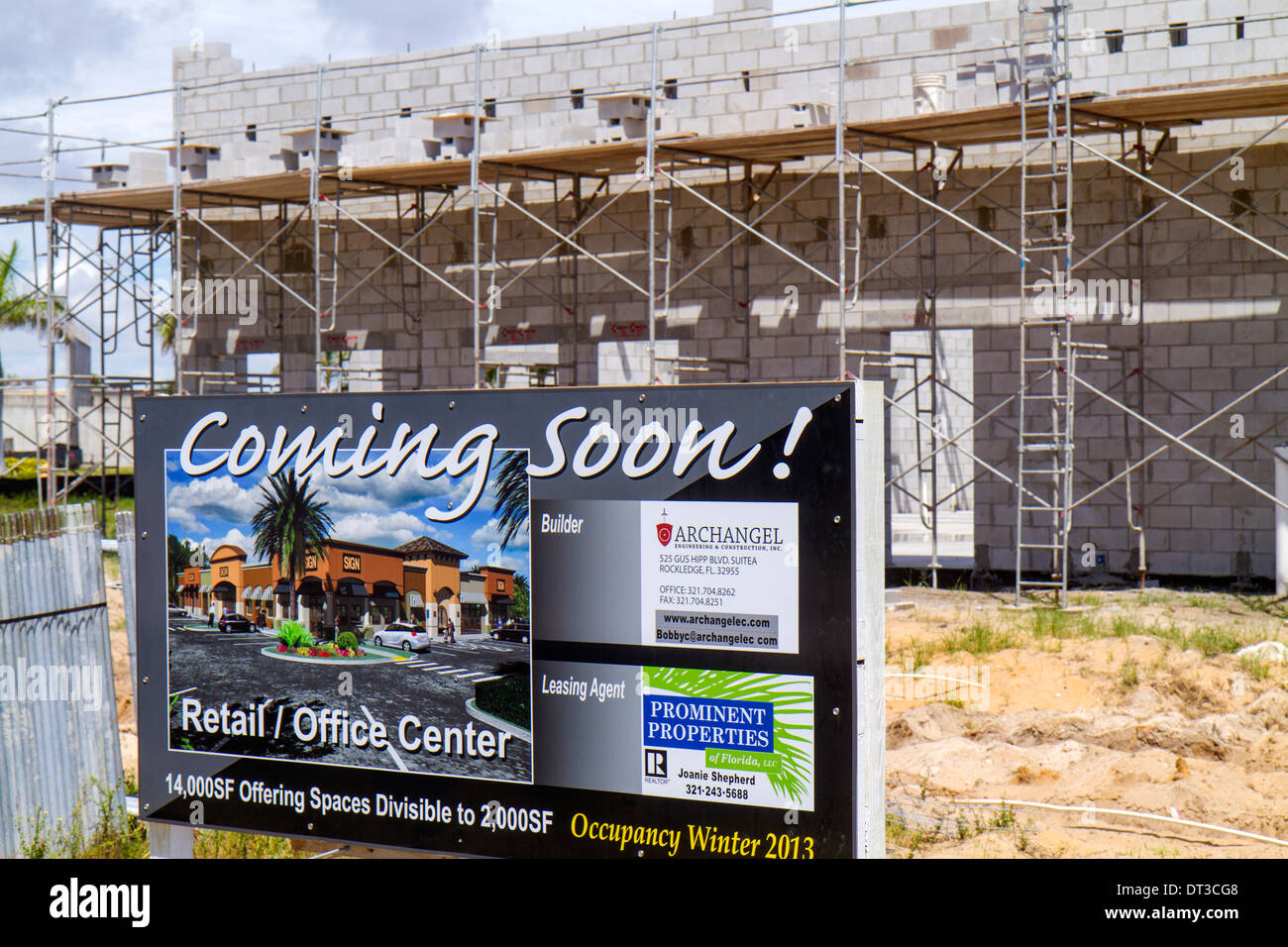 Florida Brevard County Cocoa Beach new construction site retail Stock