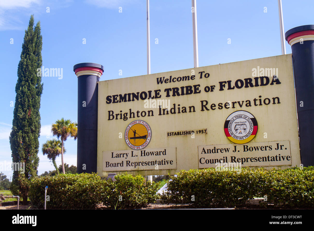 Okeechobee Florida,Seminole Tribe,Brighton Indian Reservation,sign,logo