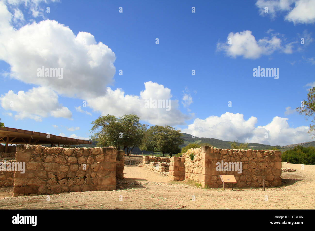 Israel, Tel Hazor in the Galilee, site of the biblical city Hazor, the solomonic gate, dated back to the 10th century BC Stock Photo