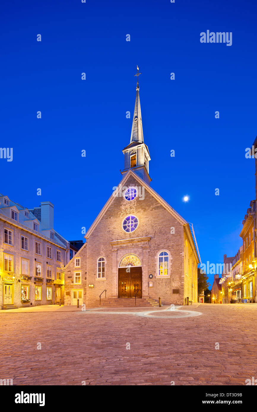 Notre-Dame-des-Victoires at Place Royale in Quebec City, Canada Stock Photo